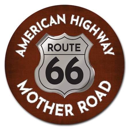 American Highway 66 Circle Vinyl Laminated Decal